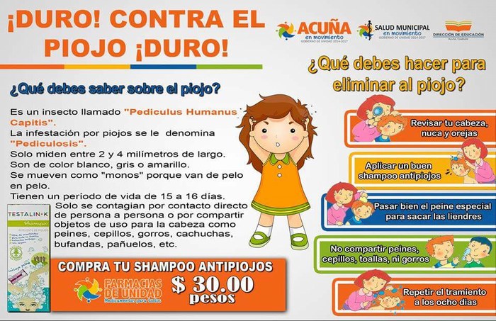 Acuña: Continúa salud municipal programa “duro contra  el piojo”.