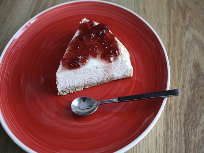 Tarta de queso a la vainilla.