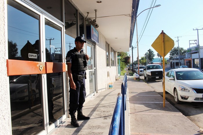 Sabinas: Seguridad Pública redobla vigilancia en instituciones bancarias