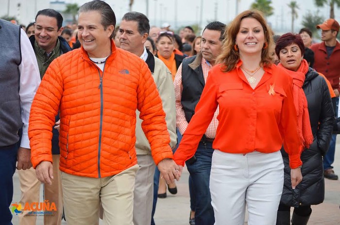 Acuña: Autoridades municipales encabezan marcha en contra de la violencia hacia la mujer.