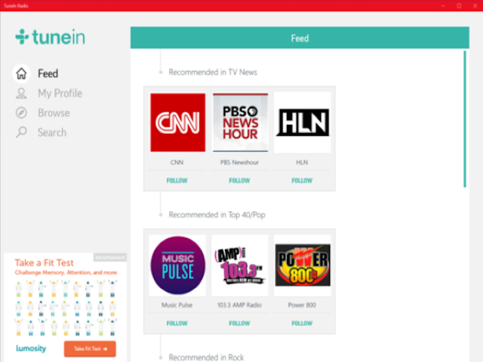 TuneIn Radio ya tiene una versión para Windows 10