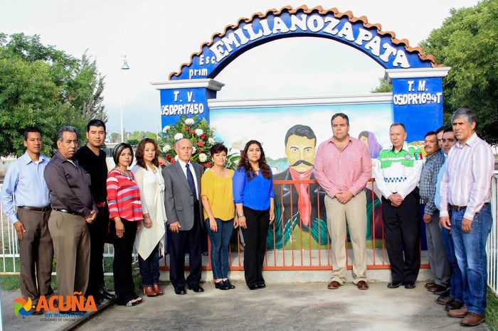 Acuña: Durante lunes cívico recuerdan el 97 aniversario luctuoso de Emiliano Zapata Salazar.