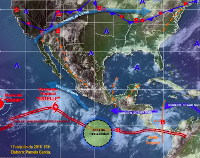 Estelle podría convertirse en huracán esta noche