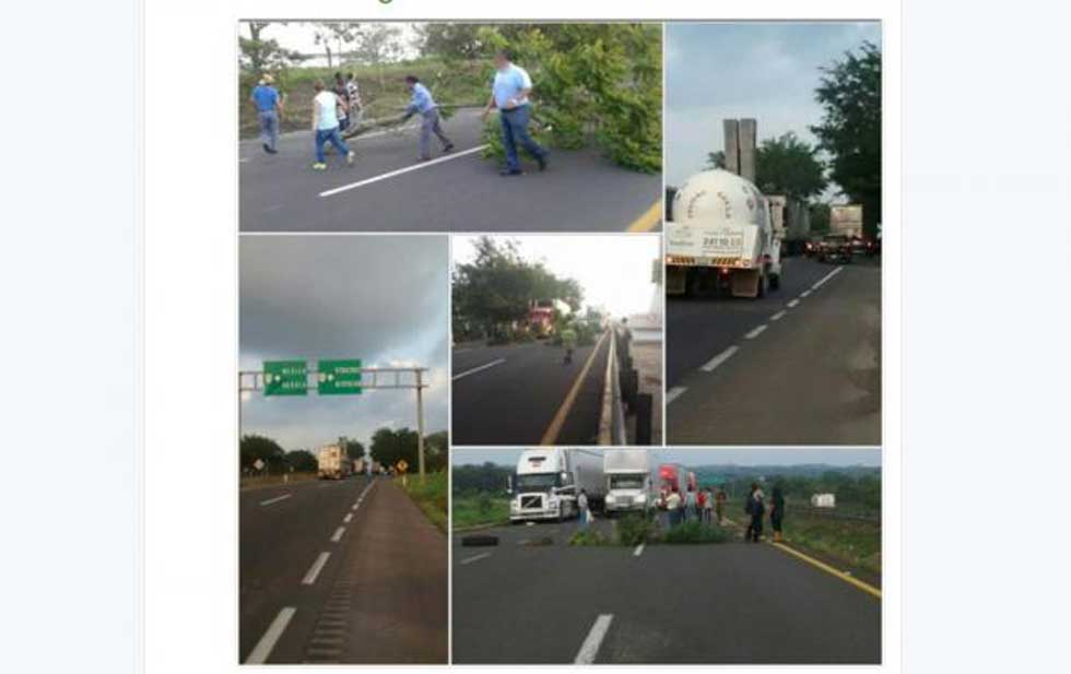 Reportan bloqueos en Oaxaca, Chiapas y Veracruz