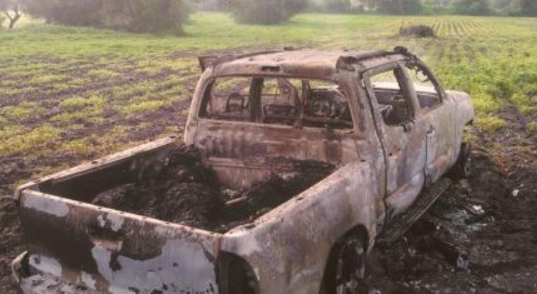 La camioneta de la muerte, tenía 9 cuerpos calcinados