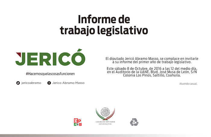 JERICÓ, Primer informe de trabajo Legislativo