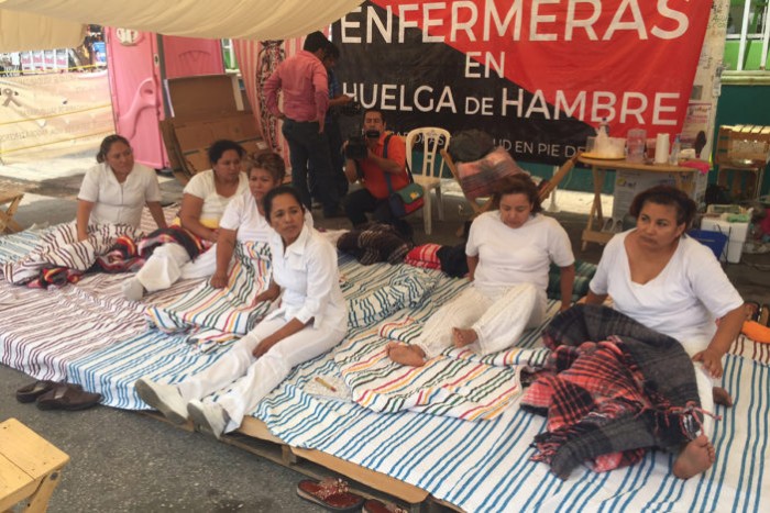 Enfermeras de Chiapas llevan 18 días de huelga de hambre