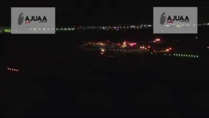 Aterrizaje de emergencia en Aeropuerto "Plan de Guadalupe" en Ramos Arizpe (video sin sonido)