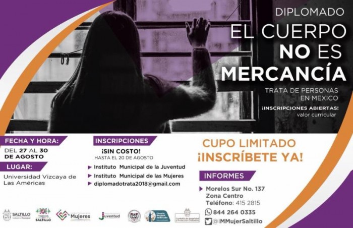 Anuncia Municipio de Saltillo diplomado contra la trata de personas