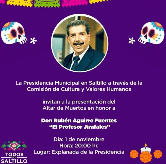 Honrará Municipio al “Profesor Jirafales” con altar de muerto