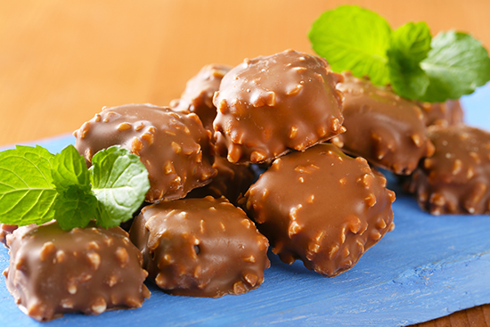 Bombones caseros de Chocolate y Nueces.