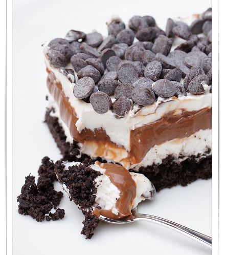 Lasaña de chocolate.