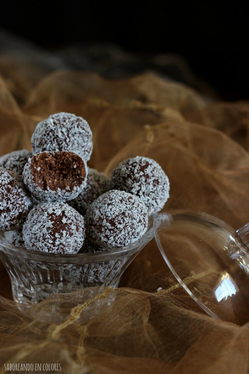 Trufas de chocolate y avena.