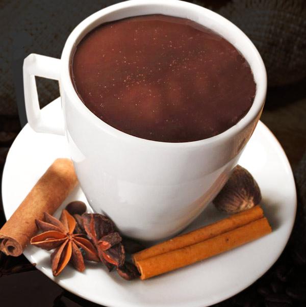 Chocolate caliente con especias.