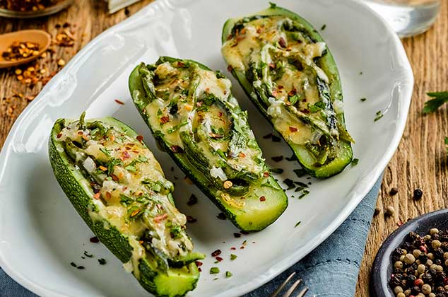 Cslabacitas gratinadas con rajas.