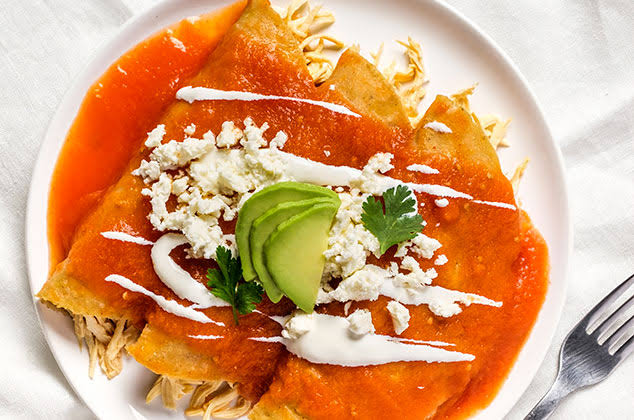 Entomatadas de pollo.
