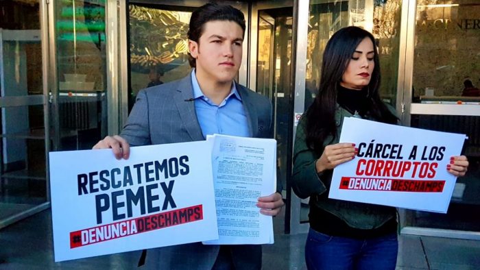 Senadores de MC (Movimiento Ciudadano ) presentan denuncia contra Romero Deschamps ante la FGR
