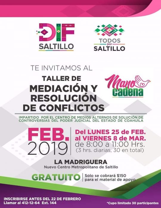 Invita DIF a taller de Mediación y Resolución de Conflictos