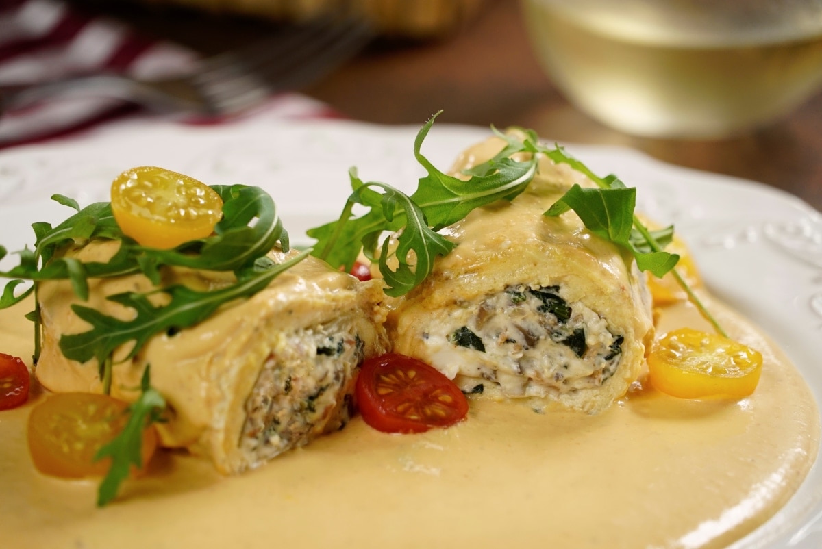 Pollo relleno de Queso y Espinaca.