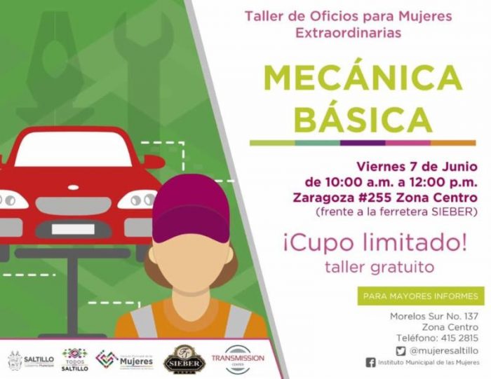 Impartirá Municipio curso básico de mecánica para mujeres