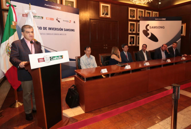 ANUNCIA GOBERNADOR LLEGADA DE LA EMPRESA COREANA SAMSONG A COAHUILA