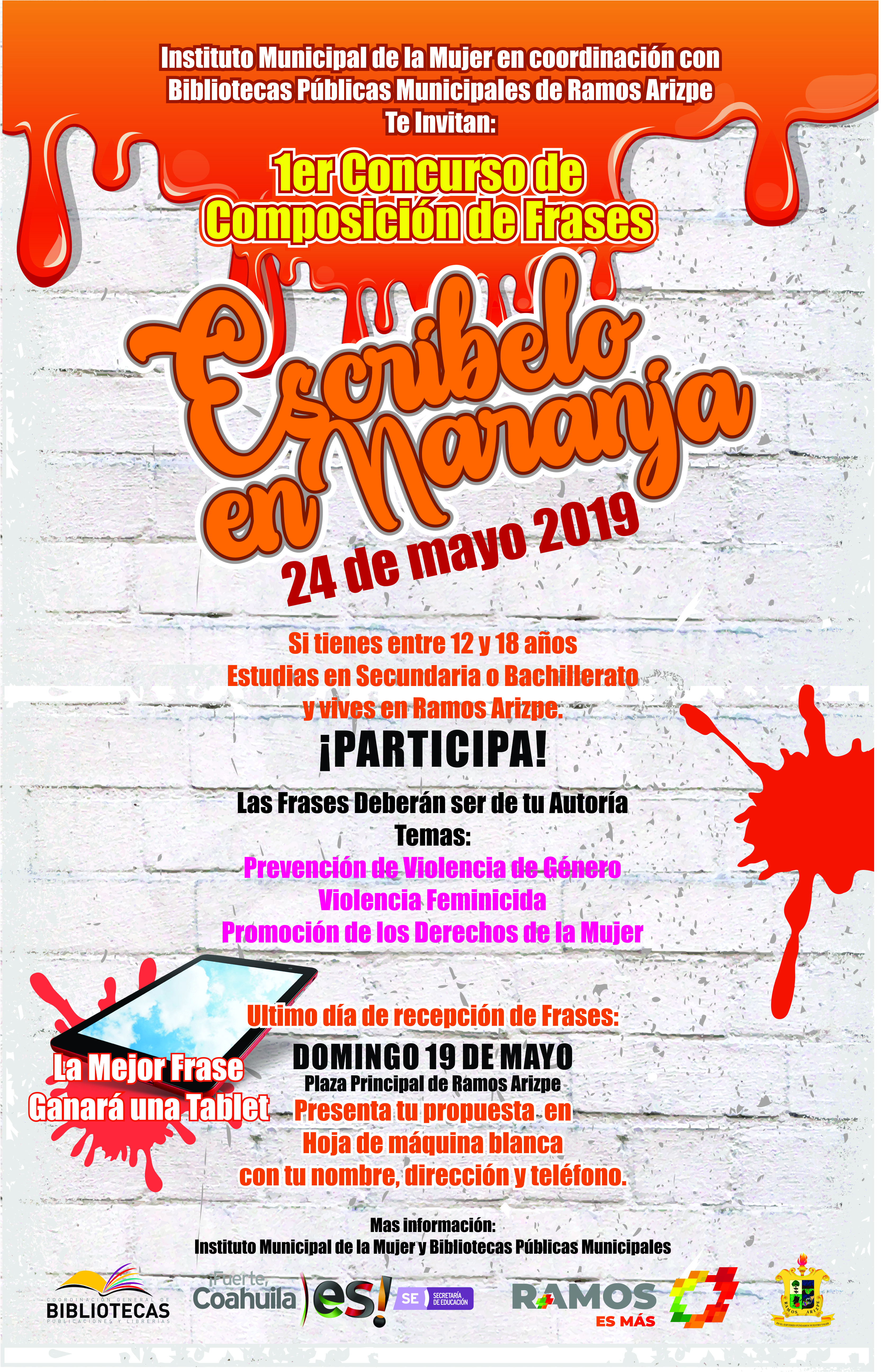 ESCRÍBELO EN NARANJA ¡NO MÁS VIOLENCIA CONTRA LA MUJER!