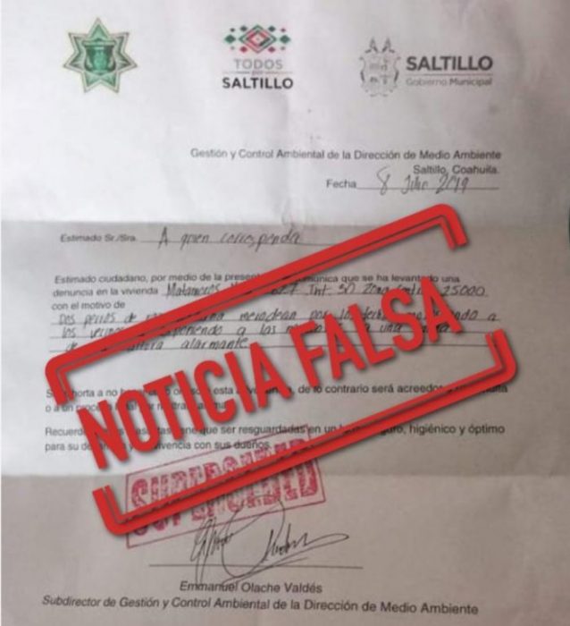 Circula notificación falsa de la Policía Ambiental
