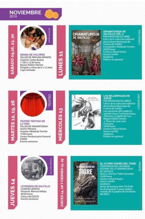 Presenta IMC cartelera del mes de noviembre
