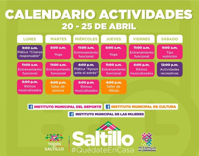 Comparte IMCS las actividades de la semana