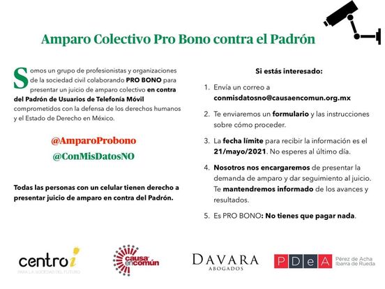 Convocan a amparo colectivo por padrón de telefonía Móvil