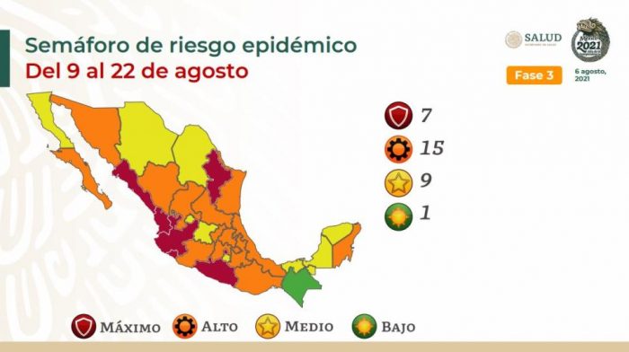 Semáforo COVID-19: CDMX y 6 estados regresan a rojo