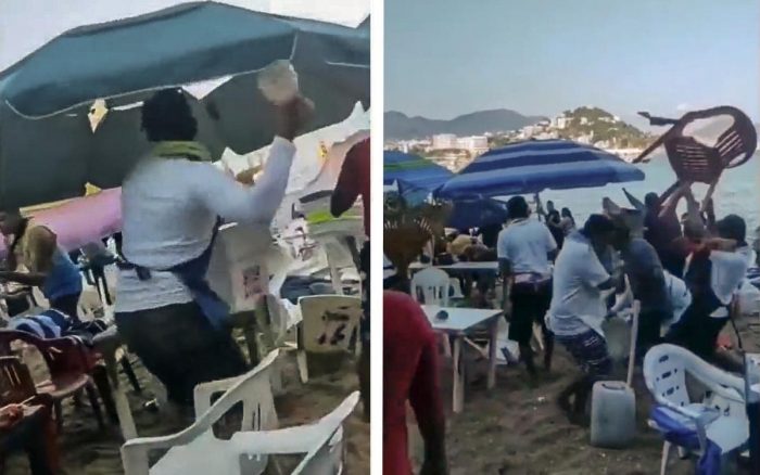 A sillazos y botellazos, turistas y meseros se enfrentaron en Acapulco; reportan tres heridos