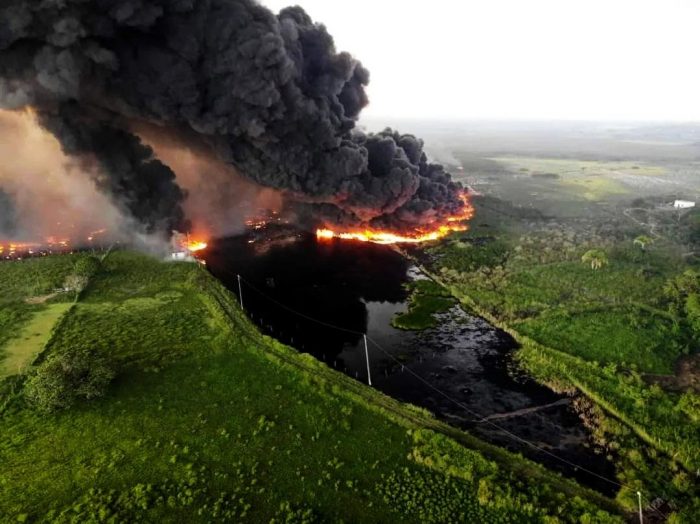 Se registró una explosión en un ducto de Pemex en Huimanguillo, Tabasco