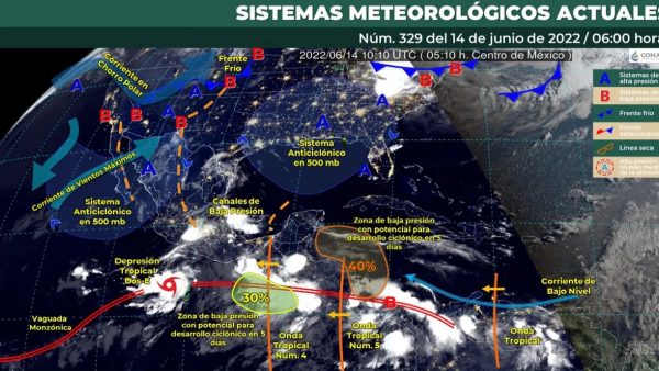 Se formó una depresión tropical frente a costas de México en el Pacífico con posibilidad de convertirse en huracán