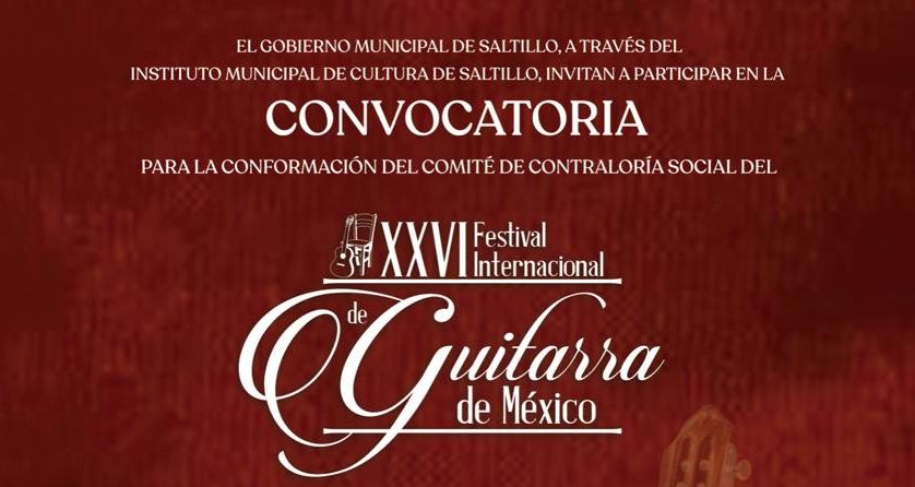 Convoca el IMCS a la conformación del comité de contraloría social del XXVI festival internacional de guitarra