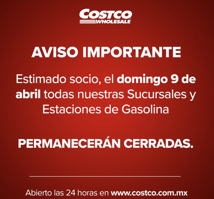 Por qué Costco cerrará en México el 9 de abril