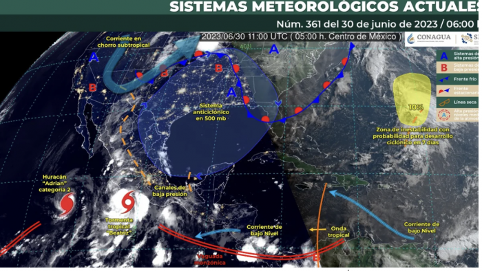 Tormenta tropical “Beatriz” podría llegar a Michoacán como huracán categoría 1 en próximas horas