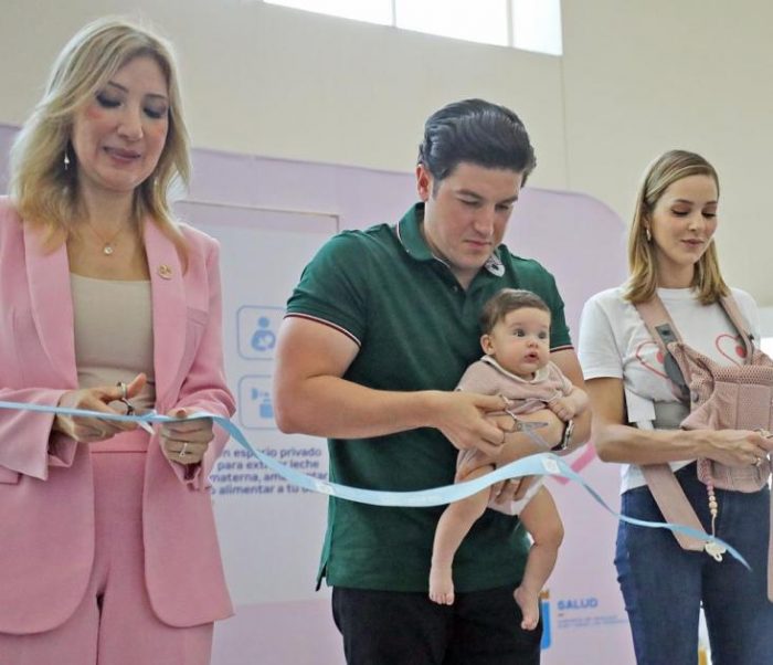 Inauguran Mariana Rodríguez y Samuel salas de lactancia y lactarios en espacios públicos