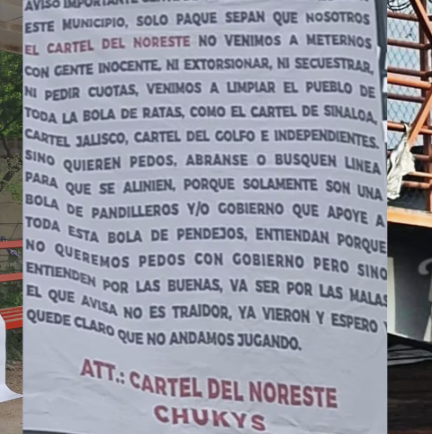 Cártel del Noreste deja narcomensaje contra el Cártel de Sinaloa en Nuevo León: “No andamos jugando”