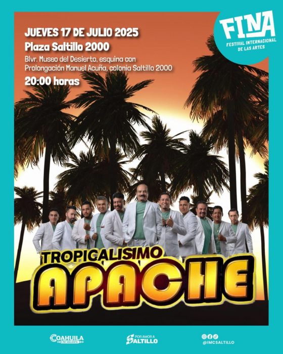 Invita Javier Díaz a disfrutar de Tropicalísimo Apache en la Saltillo 2000