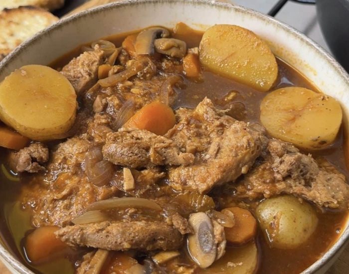RECETA VEGANA: ESTOFADO DE FILETES DE SOYA CON VERDURAS