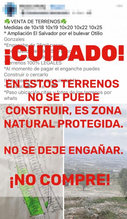 Advierte Municipio venta ilegal de terrenos