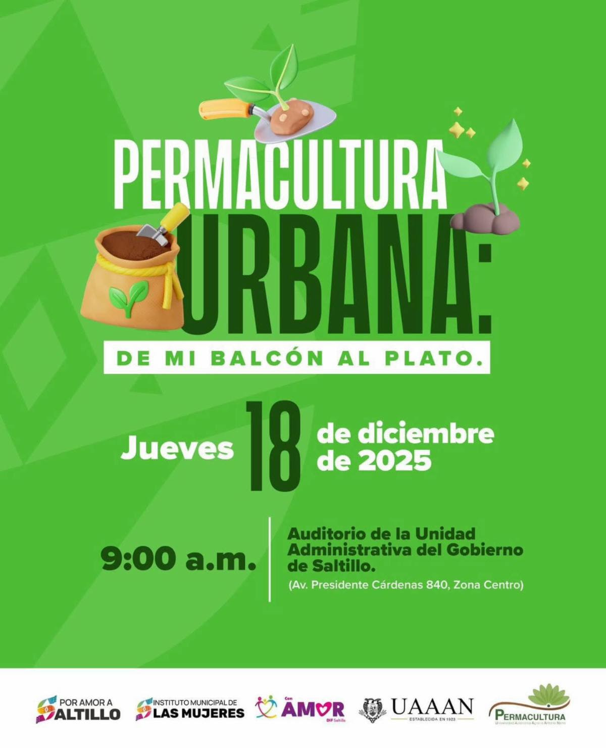 Invita IMM al taller de Permacultura Urbana “De mi balcón al plato”
