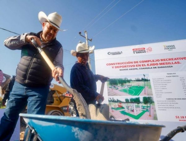 *Inicia Tomás Gutiérrez construcción de complejo recreativo y deportivo en ejido Mesillas*