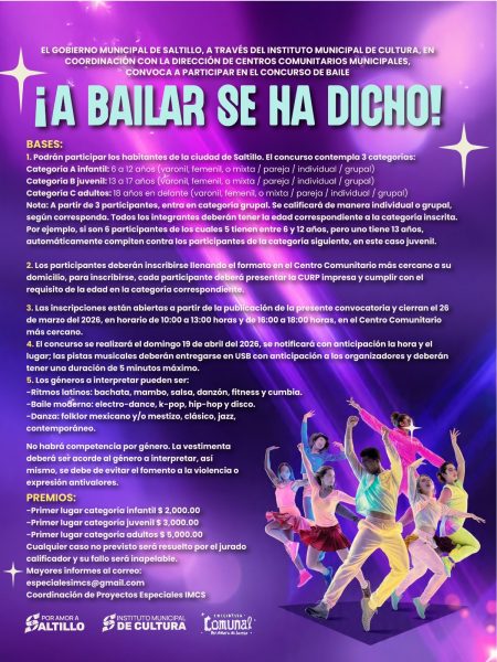 ¡A bailar se ha dicho! Invita Municipio a concurso de baile