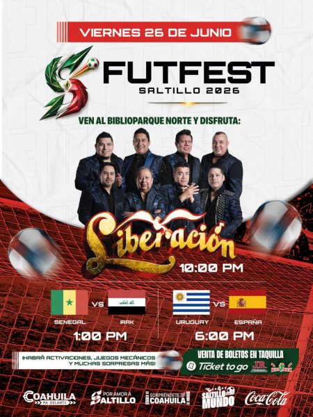 Este viernes, fútbol y música en el FUTFEST Saltillo 2026
