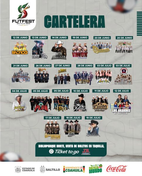 Recuerde, este jueves 11 de junio inicia el FUTFEST Saltillo 2026