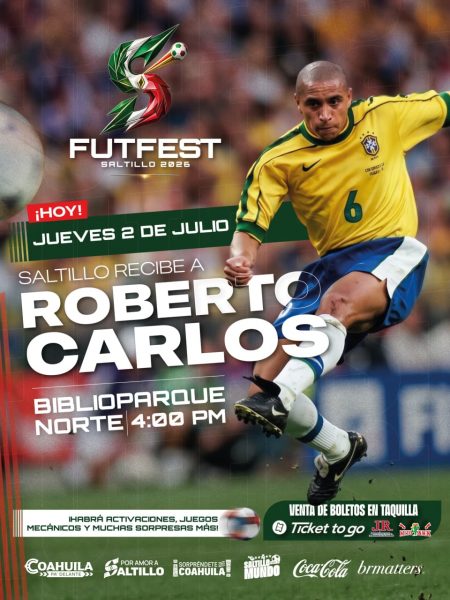 Roberto Carlos llega este jueves al FUTFEST Saltillo 2026