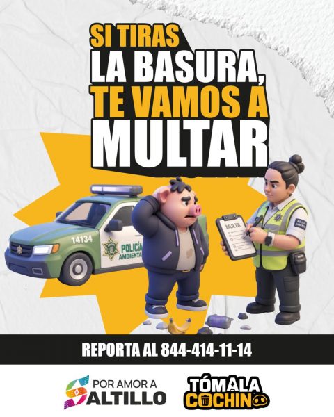 “Tómala Cochino”: llama Gobierno Municipal a denunciar a quienes tiran basura