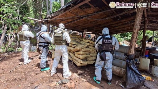Desmantelan cuatro laboratorios clandestinos con 10 toneladas de precursores y sustancias química en los límites de Michoacán y Guerrero